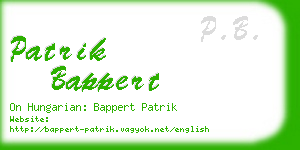 patrik bappert business card